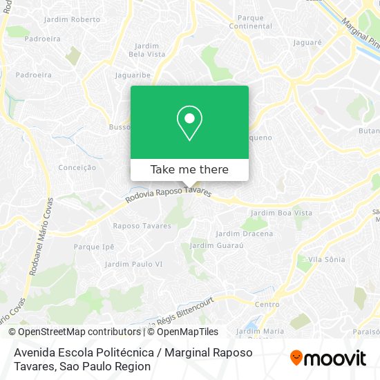 Mapa Avenida Escola Politécnica / Marginal Raposo Tavares