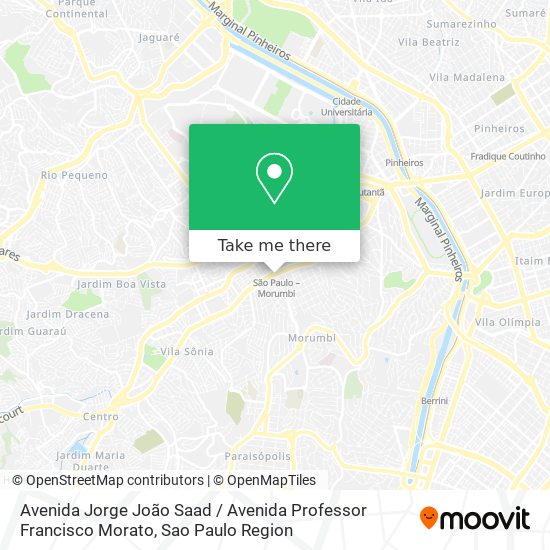 Mapa Avenida Jorge João Saad / Avenida Professor Francisco Morato