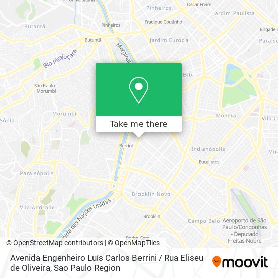 Mapa Avenida Engenheiro Luís Carlos Berrini / Rua Eliseu de Oliveira