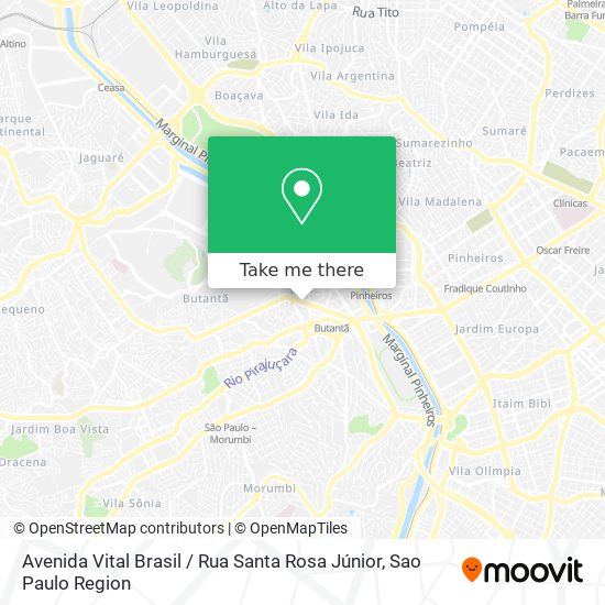 Avenida Vital Brasil / Rua Santa Rosa Júnior map