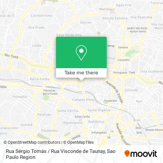 Mapa Rua Sérgio Tomás / Rua Visconde de Taunay