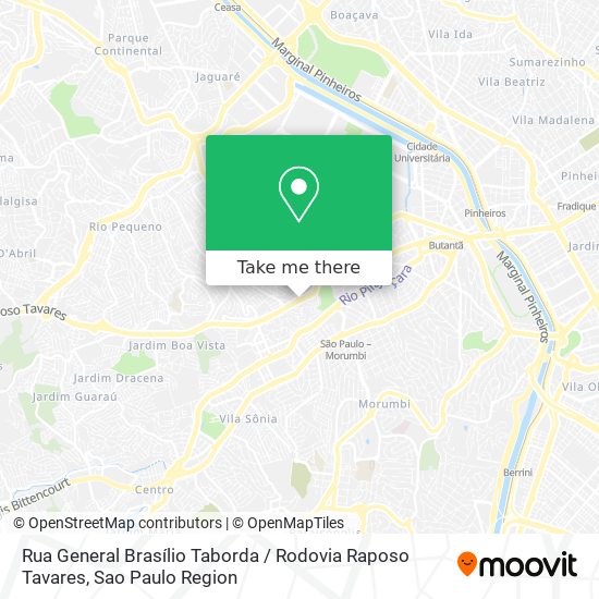 Mapa Rua General Brasílio Taborda / Rodovia Raposo Tavares