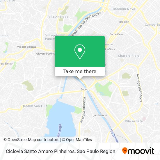 Ciclovia Santo Amaro Pinheiros map