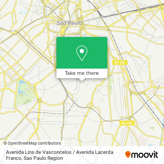 Mapa Avenida Lins de Vasconcelos / Avenida Lacerda Franco