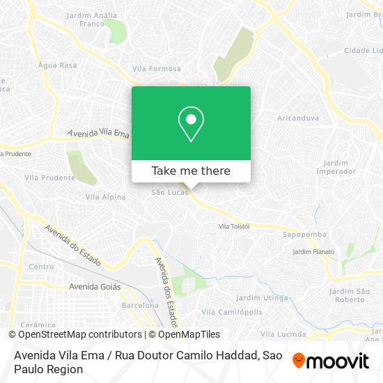 Avenida Vila Ema / Rua Doutor Camilo Haddad map