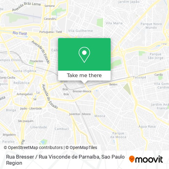 Mapa Rua Bresser / Rua Visconde de Parnaíba