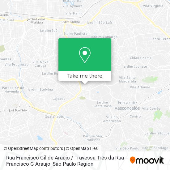 Mapa Rua Francisco Gil de Araújo / Travessa Três da Rua Francisco G Araujo