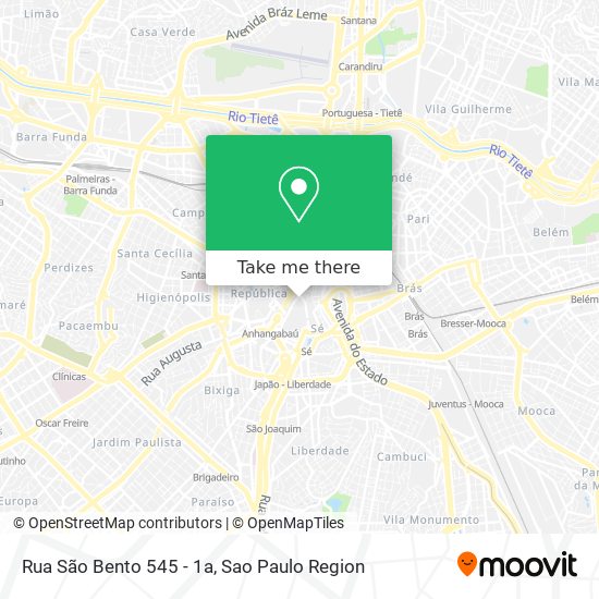 Mapa Rua São Bento 545 - 1a
