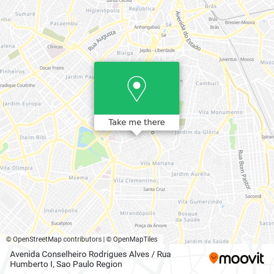Mapa Avenida Conselheiro Rodrigues Alves / Rua Humberto I