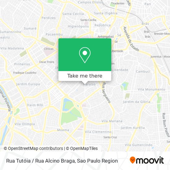 Mapa Rua Tutóia / Rua Alcino Braga