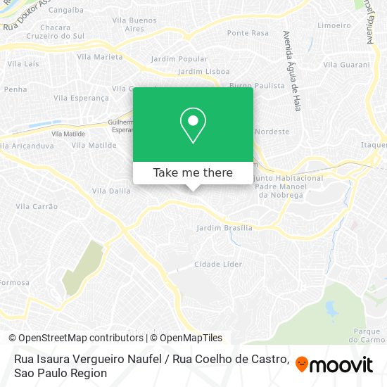 Mapa Rua Isaura Vergueiro Naufel / Rua Coelho de Castro