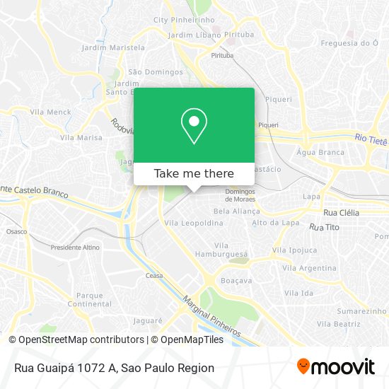 Rua Guaipá 1072 A map