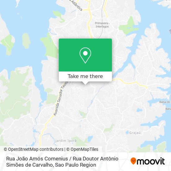 Mapa Rua João Amós Comenius / Rua Doutor Antônio Simões de Carvalho