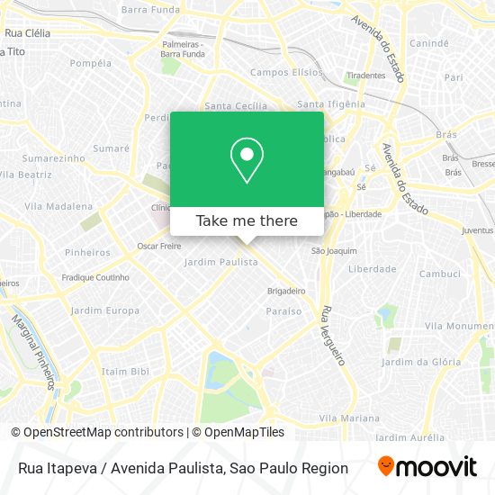 Rua Itapeva / Avenida Paulista map