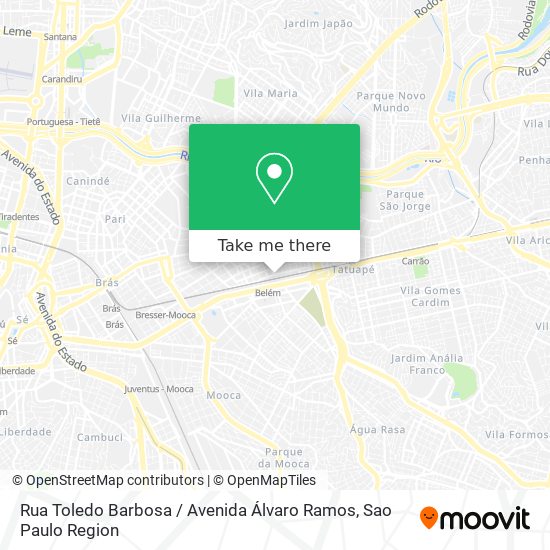 Mapa Rua Toledo Barbosa / Avenida Álvaro Ramos