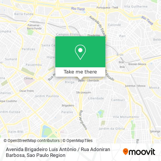 Mapa Avenida Brigadeiro Luís Antônio / Rua Adoniran Barbosa