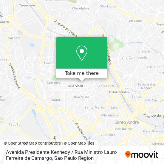 Mapa Avenida Presidente Kennedy / Rua Ministro Lauro Ferreira de Camargo