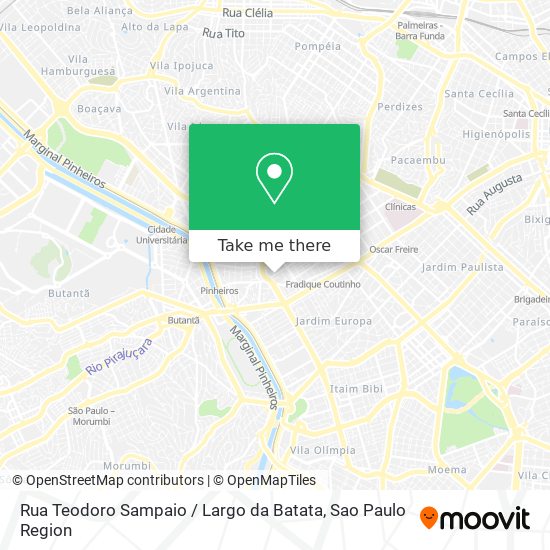 Mapa Rua Teodoro Sampaio / Largo da Batata