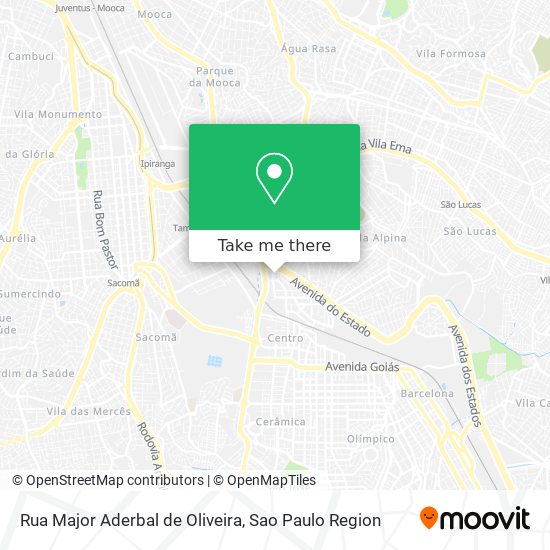 Mapa Rua Major Aderbal de Oliveira
