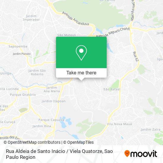 Mapa Rua Aldeia de Santo Inácio / Viela Quatorze