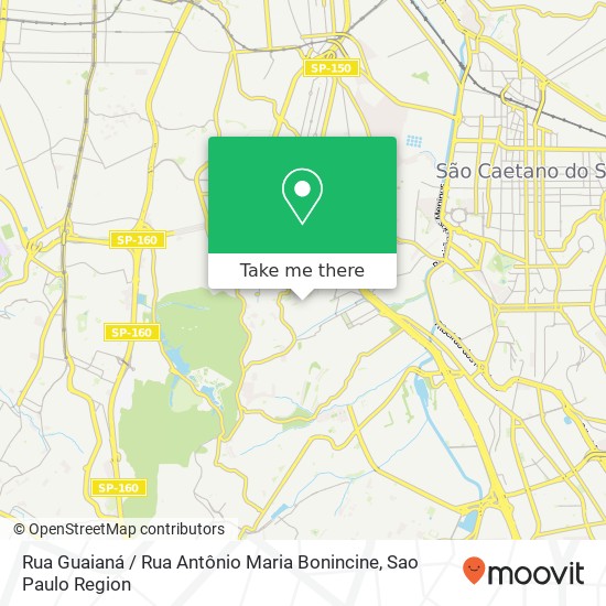 Mapa Rua Guaianá / Rua Antônio Maria Bonincine