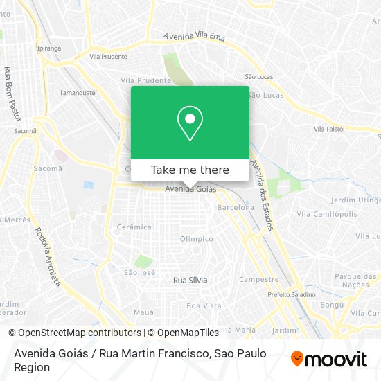 Mapa Avenida Goiás / Rua Martin Francisco