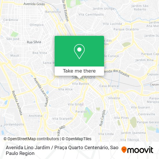 Avenida Lino Jardim / Praça Quarto Centenário map
