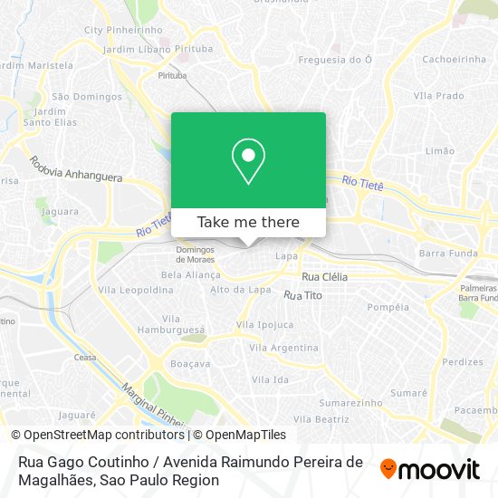 Mapa Rua Gago Coutinho / Avenida Raimundo Pereira de Magalhães