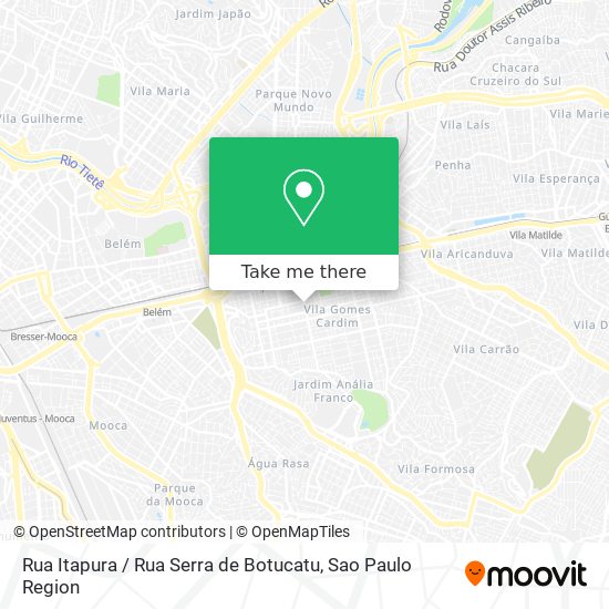 Rua Itapura / Rua Serra de Botucatu map