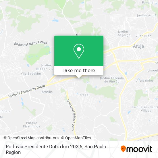 Mapa Rodovia Presidente Dutra km 203,6