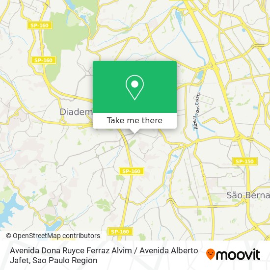 Mapa Avenida Dona Ruyce Ferraz Alvim / Avenida Alberto Jafet