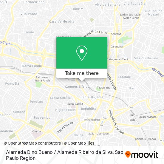 Mapa Alameda Dino Bueno / Alameda Ribeiro da Silva