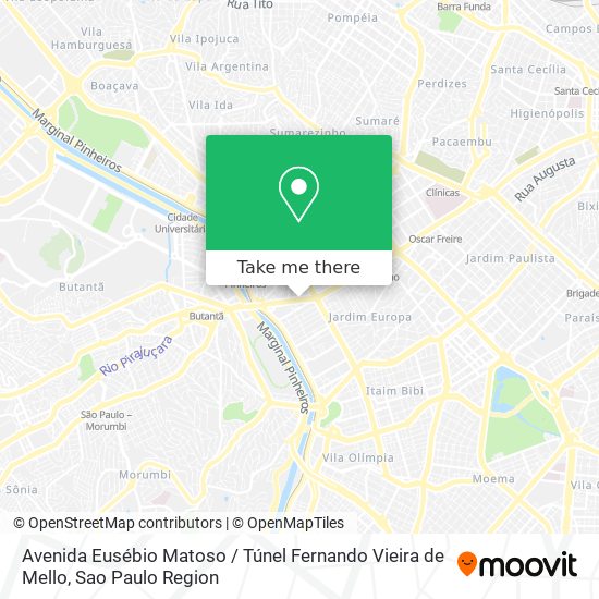 Avenida Eusébio Matoso / Túnel Fernando Vieira de Mello map