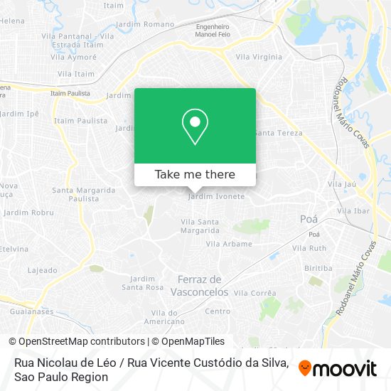 Mapa Rua Nicolau de Léo / Rua Vicente Custódio da Silva
