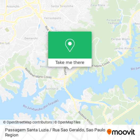 Mapa Passagem Santa Luzia / Rua Sao Geraldo