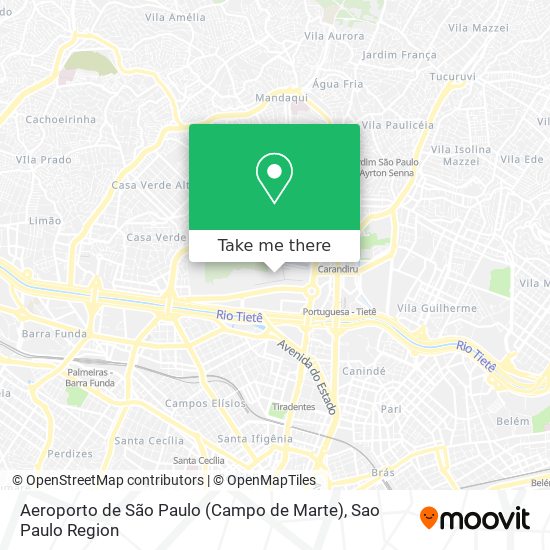 Mapa Aeroporto de São Paulo (Campo de Marte)