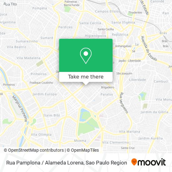 Mapa Rua Pamplona / Alameda Lorena