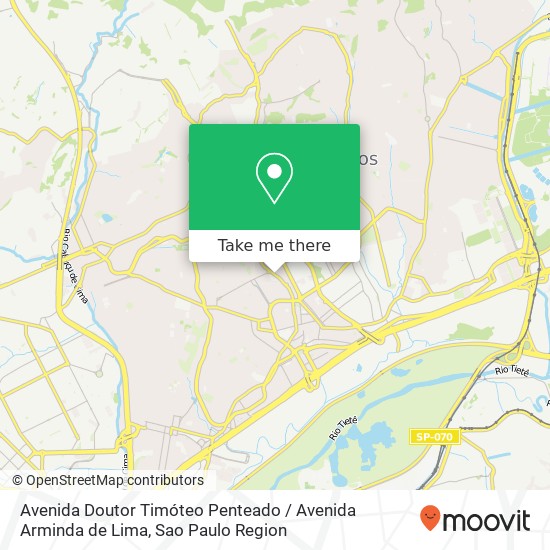 Mapa Avenida Doutor Timóteo Penteado / Avenida Arminda de Lima