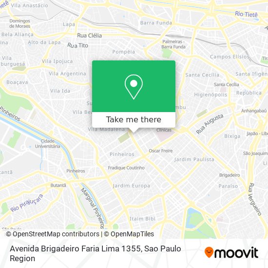Mapa Avenida Brigadeiro Faria Lima 1355