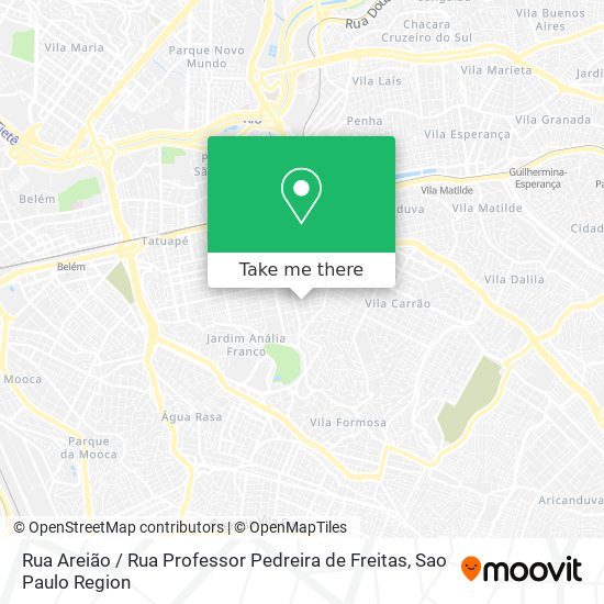 Mapa Rua Areião / Rua Professor Pedreira de Freitas