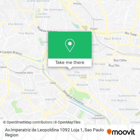 Mapa Av.Imperatriz de Leopoldina 1092 Loja 1