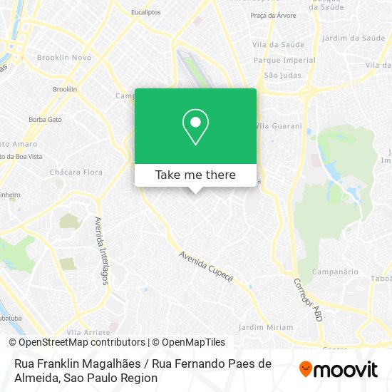 Mapa Rua Franklin Magalhães / Rua Fernando Paes de Almeida