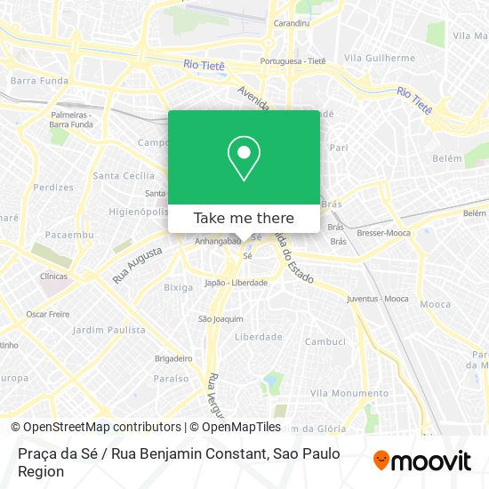 Mapa Praça da Sé / Rua Benjamin Constant