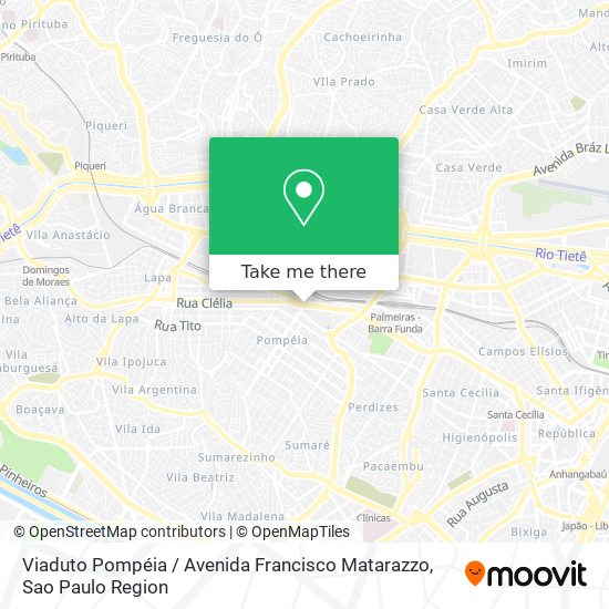 Mapa Viaduto Pompéia / Avenida Francisco Matarazzo