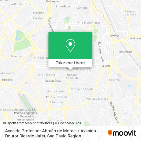 Avenida Professor Abraão de Morais / Avenida Doutor Ricardo Jafet map