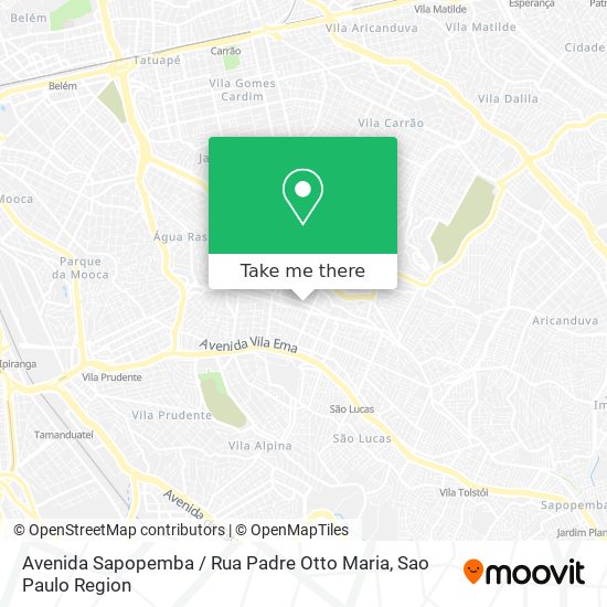 Avenida Sapopemba / Rua Padre Otto Maria map