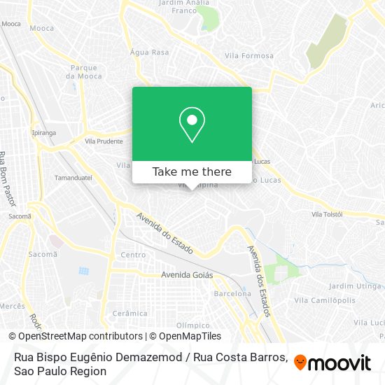 Mapa Rua Bispo Eugênio Demazemod / Rua Costa Barros