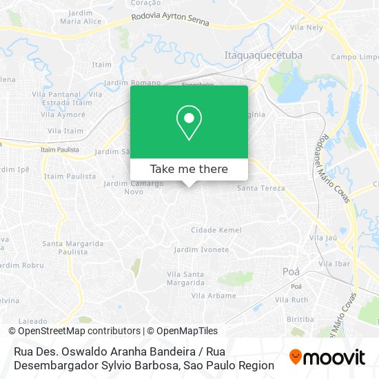 Mapa Rua Des. Oswaldo Aranha Bandeira / Rua Desembargador Sylvio Barbosa