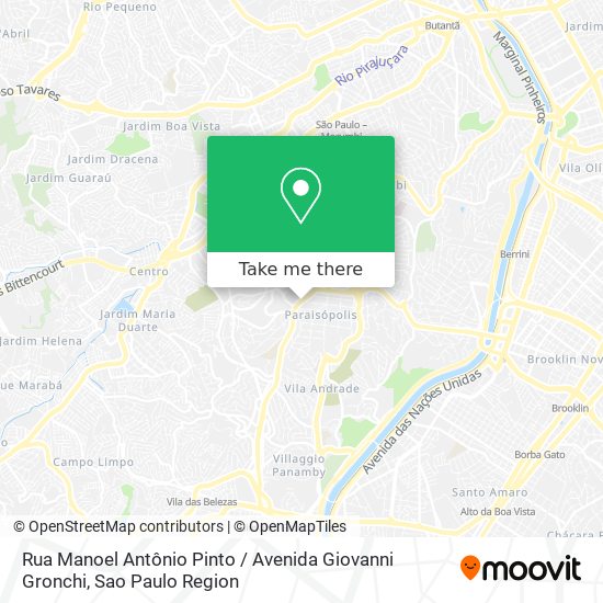 Mapa Rua Manoel Antônio Pinto / Avenida Giovanni Gronchi