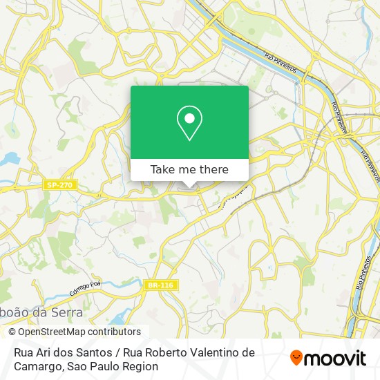 Rua Ari dos Santos / Rua Roberto Valentino de Camargo map